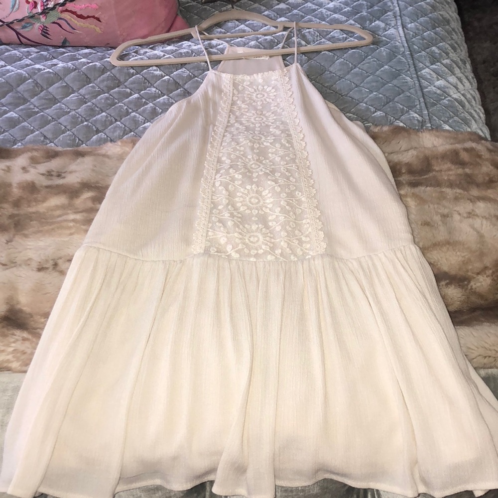 Cream Drop Waist Dress